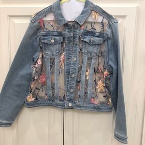 Denim floral jacket